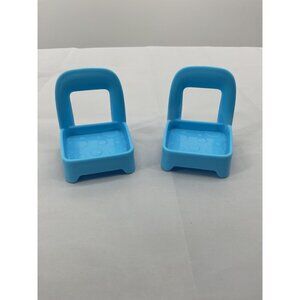 Fisher Price Little People Blue Replacement Chairs to Uno Table or Home Playsets
